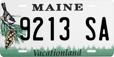 ME license plate 9213SA