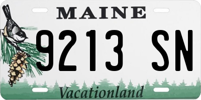 ME license plate 9213SN