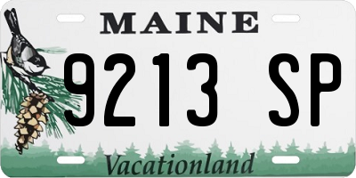 ME license plate 9213SP