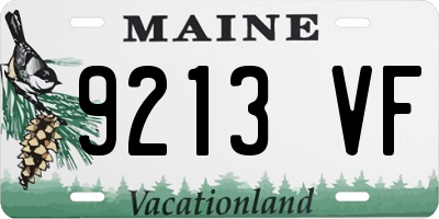 ME license plate 9213VF