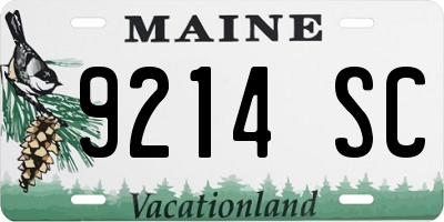 ME license plate 9214SC