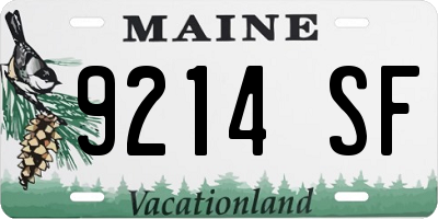 ME license plate 9214SF