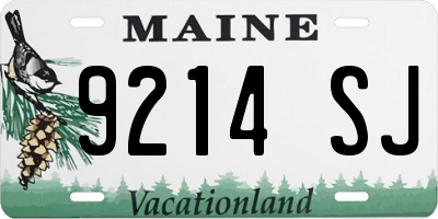 ME license plate 9214SJ