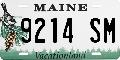 ME license plate 9214SM
