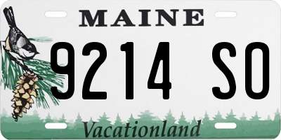 ME license plate 9214SO