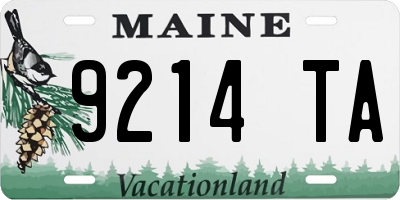 ME license plate 9214TA