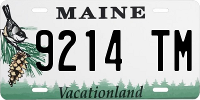ME license plate 9214TM