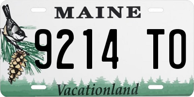 ME license plate 9214TO