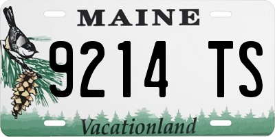 ME license plate 9214TS