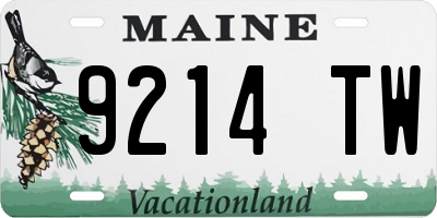 ME license plate 9214TW