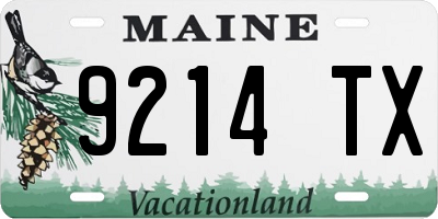 ME license plate 9214TX