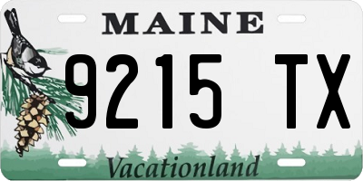 ME license plate 9215TX