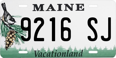 ME license plate 9216SJ