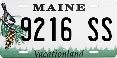 ME license plate 9216SS
