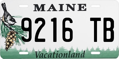 ME license plate 9216TB