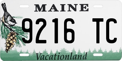 ME license plate 9216TC