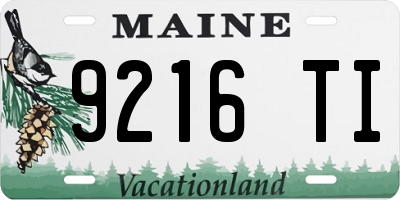 ME license plate 9216TI