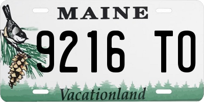 ME license plate 9216TO