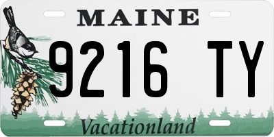 ME license plate 9216TY