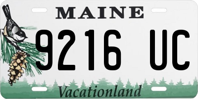 ME license plate 9216UC