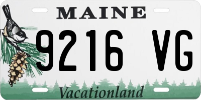 ME license plate 9216VG