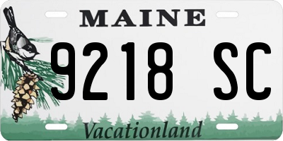 ME license plate 9218SC