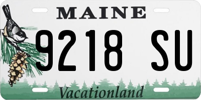 ME license plate 9218SU
