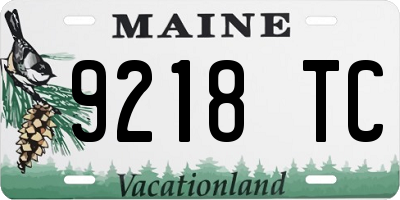 ME license plate 9218TC