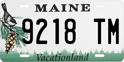 ME license plate 9218TM