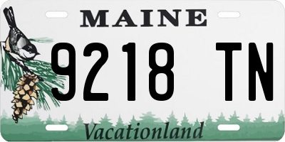 ME license plate 9218TN