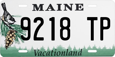 ME license plate 9218TP