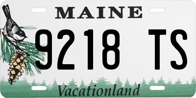ME license plate 9218TS