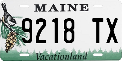 ME license plate 9218TX