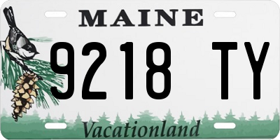 ME license plate 9218TY