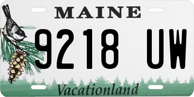 ME license plate 9218UW