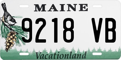 ME license plate 9218VB