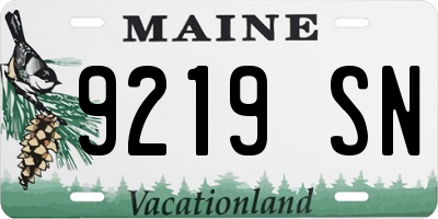 ME license plate 9219SN