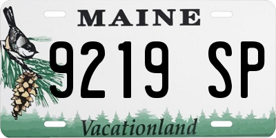 ME license plate 9219SP