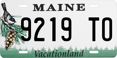 ME license plate 9219TO