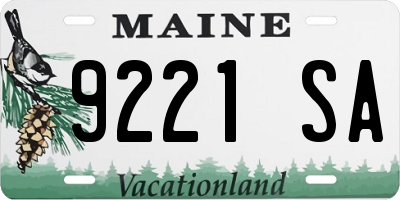 ME license plate 9221SA