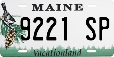 ME license plate 9221SP