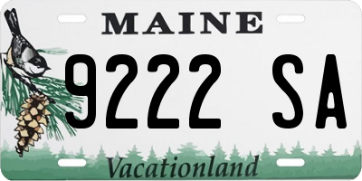 ME license plate 9222SA