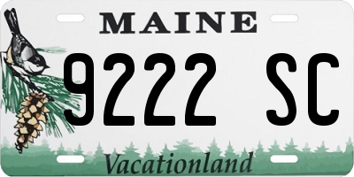 ME license plate 9222SC