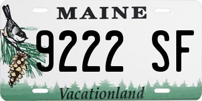 ME license plate 9222SF