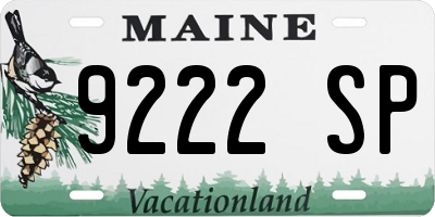 ME license plate 9222SP