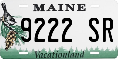 ME license plate 9222SR