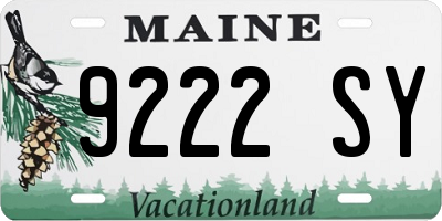 ME license plate 9222SY