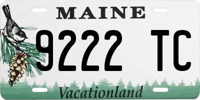 ME license plate 9222TC
