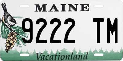 ME license plate 9222TM