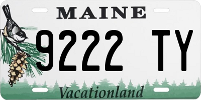 ME license plate 9222TY